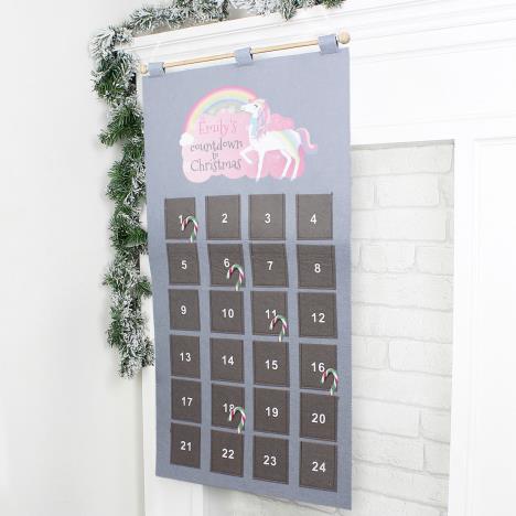 Personalised Unicorn Christmas Fabric Advent Calendar Extra Image 2